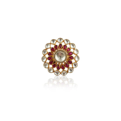 Big White And Pink Small Stone Ring