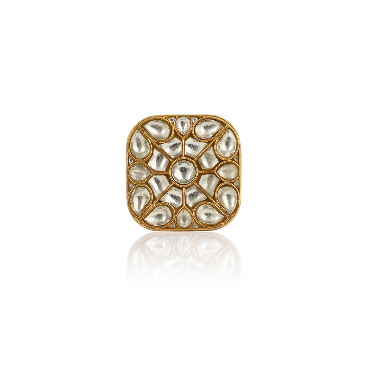 White Jadtar Stone Ring