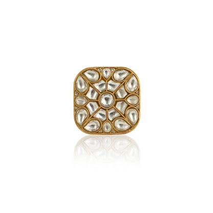 White Jadtar Stone Ring