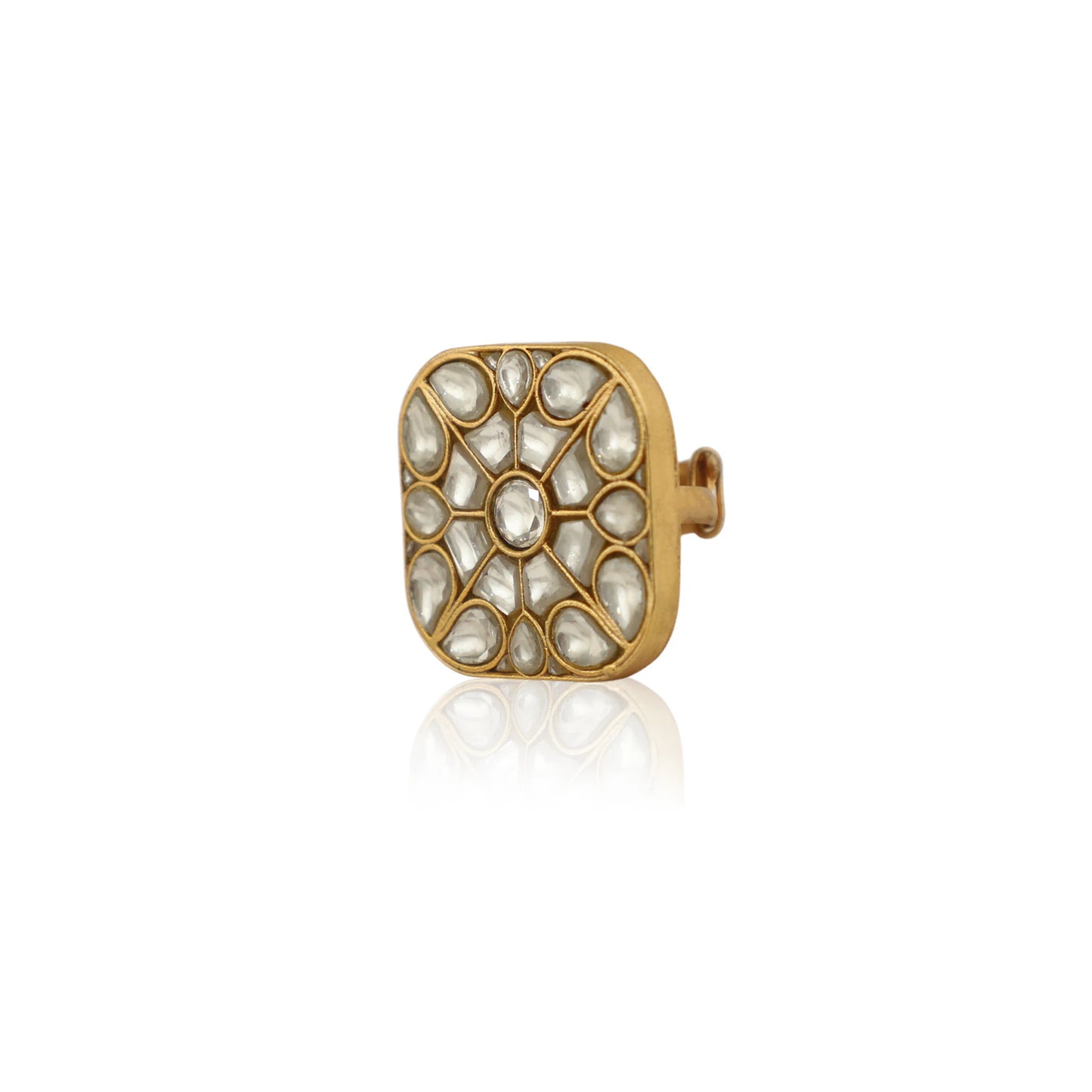White Jadtar Stone Ring