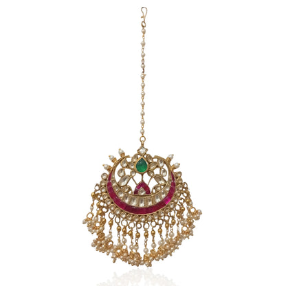Multicolor Jadtar Studded Maang Tikka Set Designs