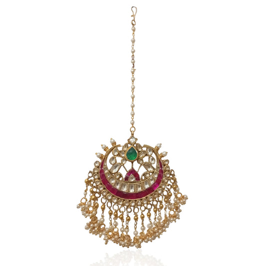 Multicolor Jadtar Studded Maang Tikka Set Designs