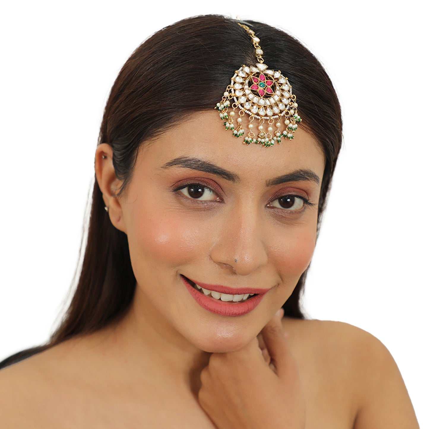 Pink And White Stone Tikka