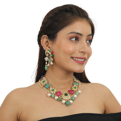 Multicolour Traditional Necklace Set