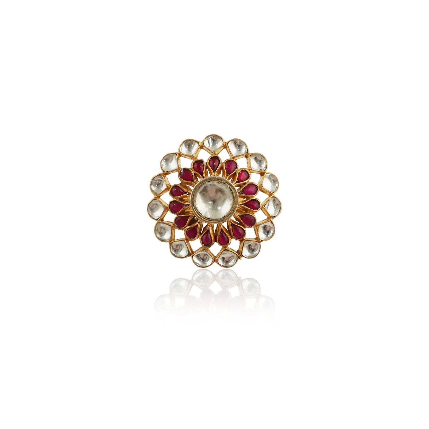 Big White And Pink Small Stone Ring
