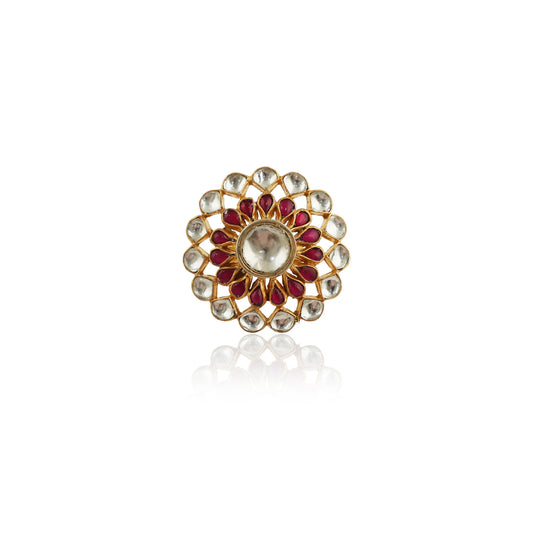 Big White And Pink Small Stone Ring