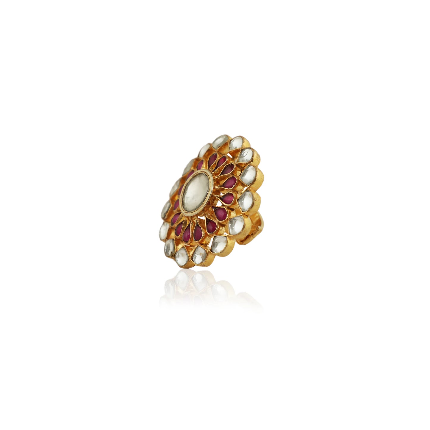 Big White And Pink Small Stone Ring