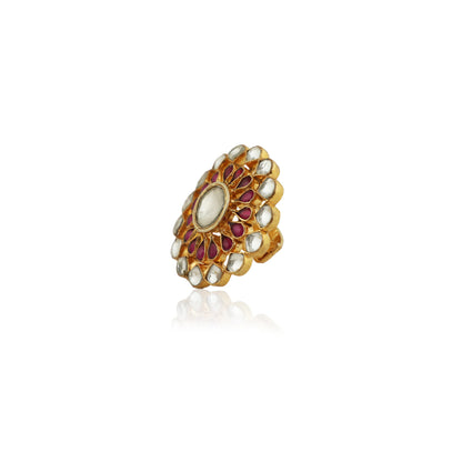 Big White And Pink Small Stone Ring