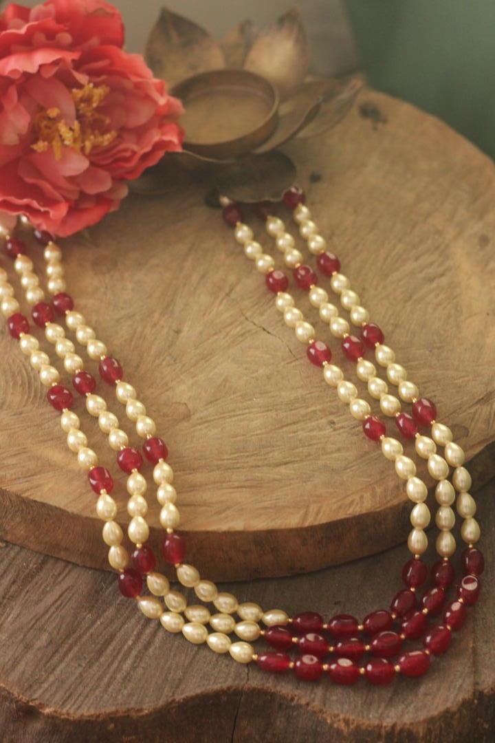 Gold Plated Beaded Traditional Fnacy Maala for women