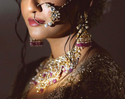 White Pearl Flower Work Nath