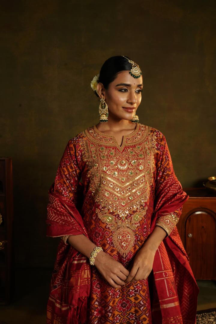 Chandbali jhumki earings with emerald drops and floral tops