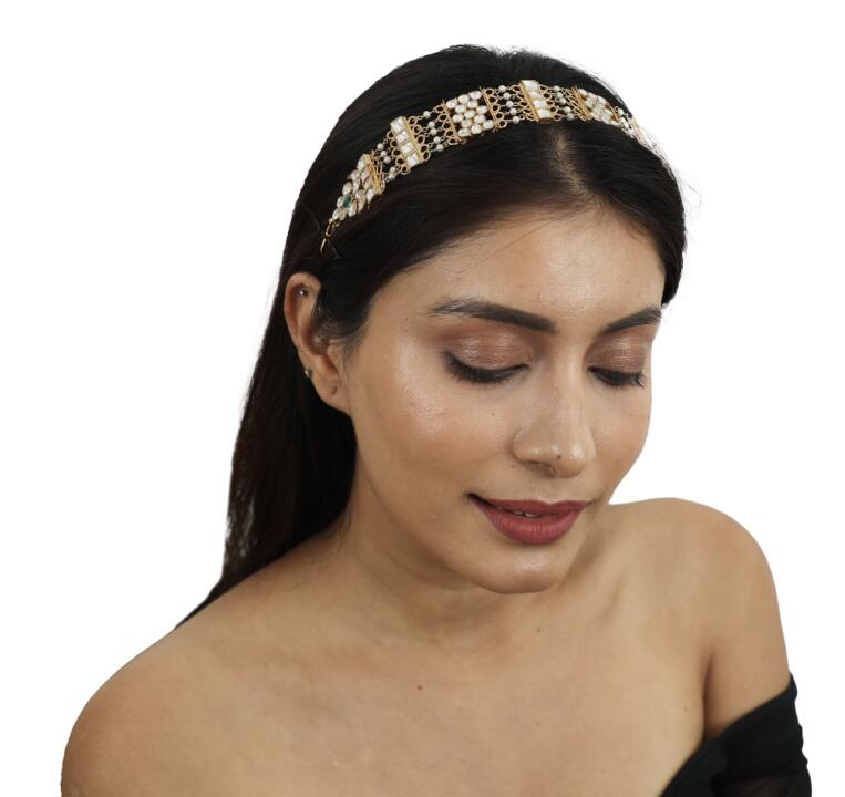 White And Green Hairband