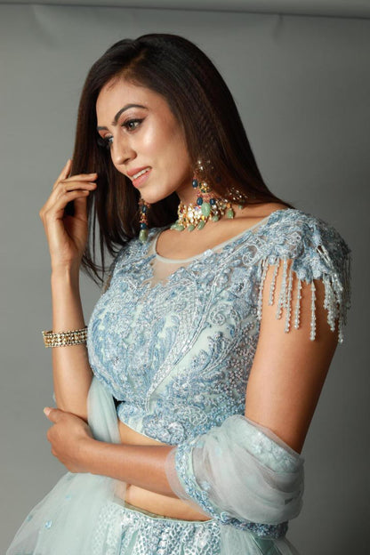 Multi Color Bridal Necklace Jewellery With Earrings