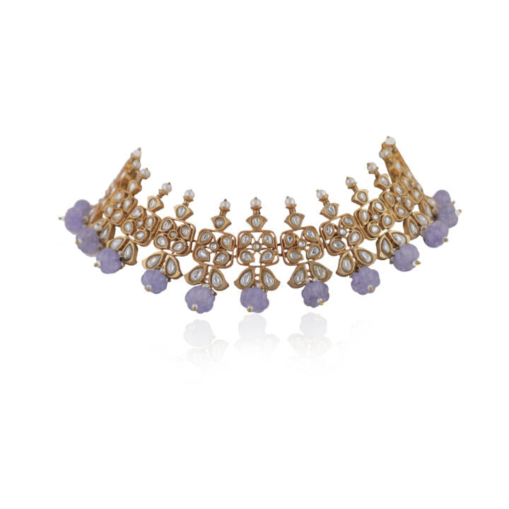 Purple Beads Choker Set