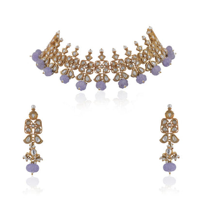 Purple Beads Choker Set