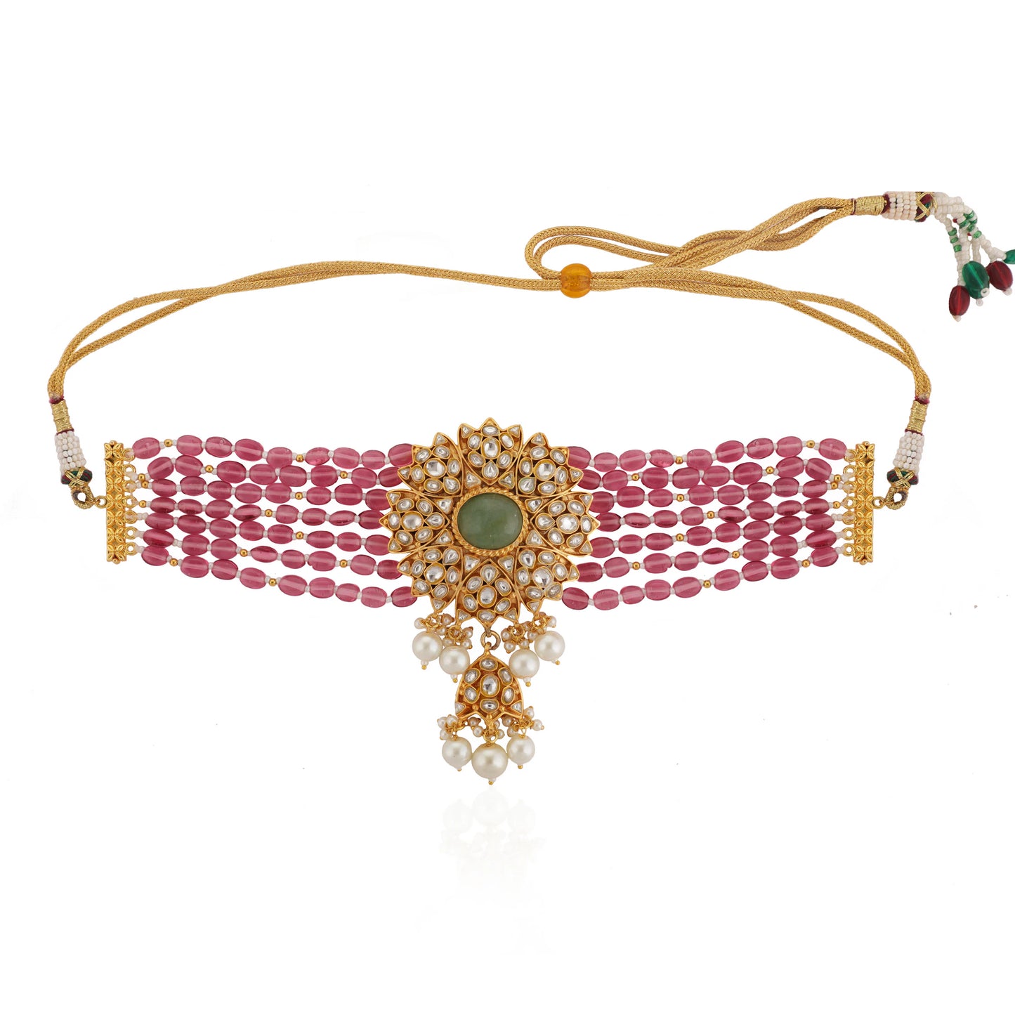 Wedding Wear Light Pink Jadau Choker Set