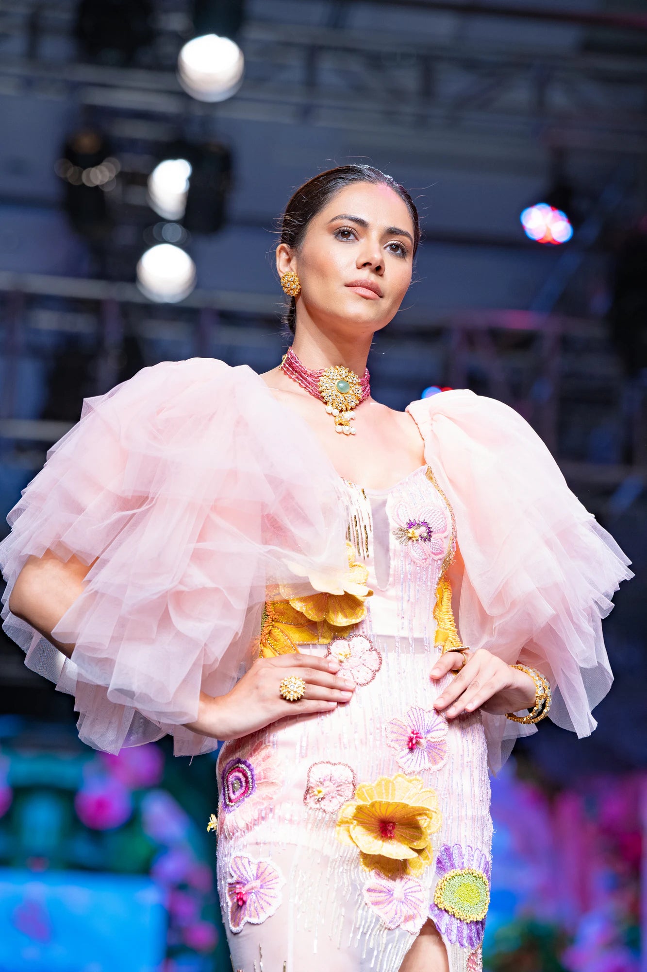 Wedding Wear Light Pink Jadau Choker Set