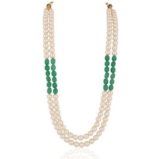Two Layered Sea Green & White Pearl Mala