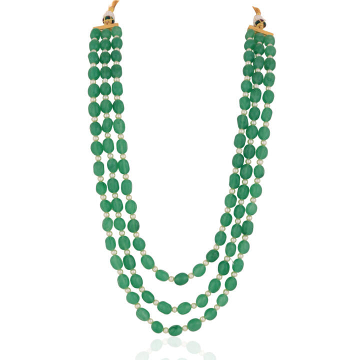 Indian Handmade Sea Green Beaded With Small Pearl Wedding Wear Maala