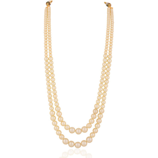 Indian Traditional Wear Off-White Pearl Maala For Men