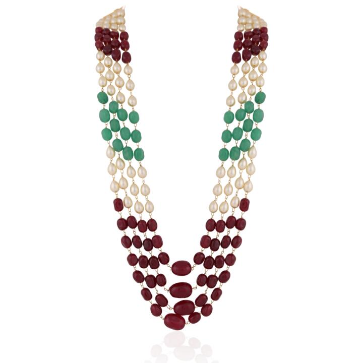 Multicolour semiprecious jade stone beads Maala for men