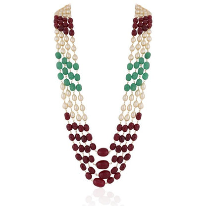 Multicolour semiprecious jade stone beads Maala for men