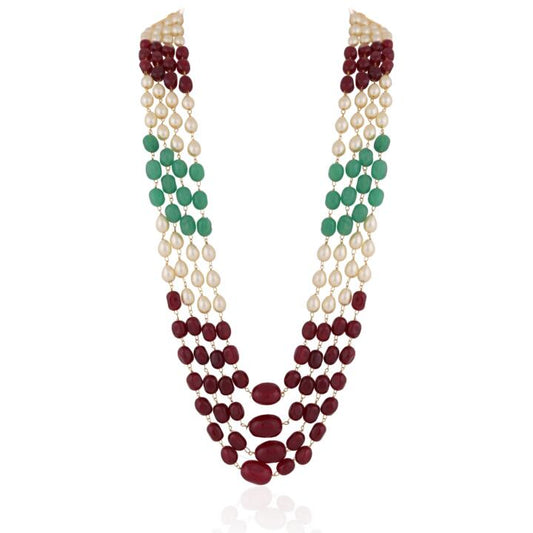 Multicolour semiprecious jade stone beads Maala for men