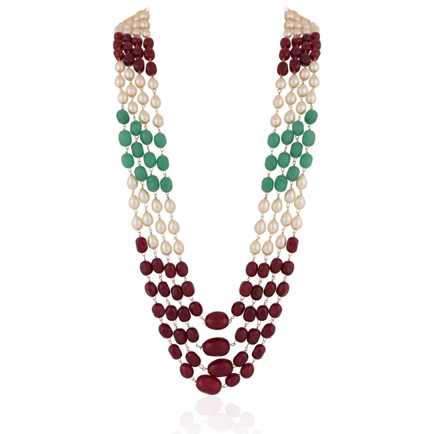 Multicolour semiprecious jade stone beads necklace for women