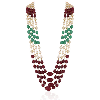 Multicolour semiprecious jade stone beads necklace for women