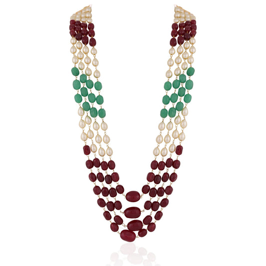Multicolour semiprecious jade stone beads necklace for women