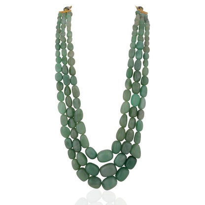 Three Layer Onyx Stone Beads Necklace for Women Beads Stone Necklace