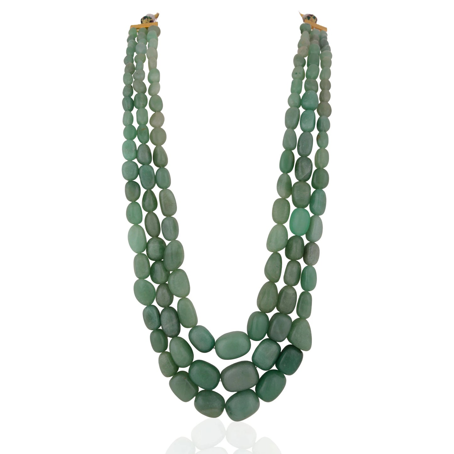 Three Layer Onyx Stone Beads Necklace for Women Beads Stone Necklace