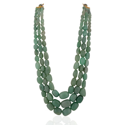 Three Layer Onyx Stone Beads Necklace for Women Beads Stone Necklace