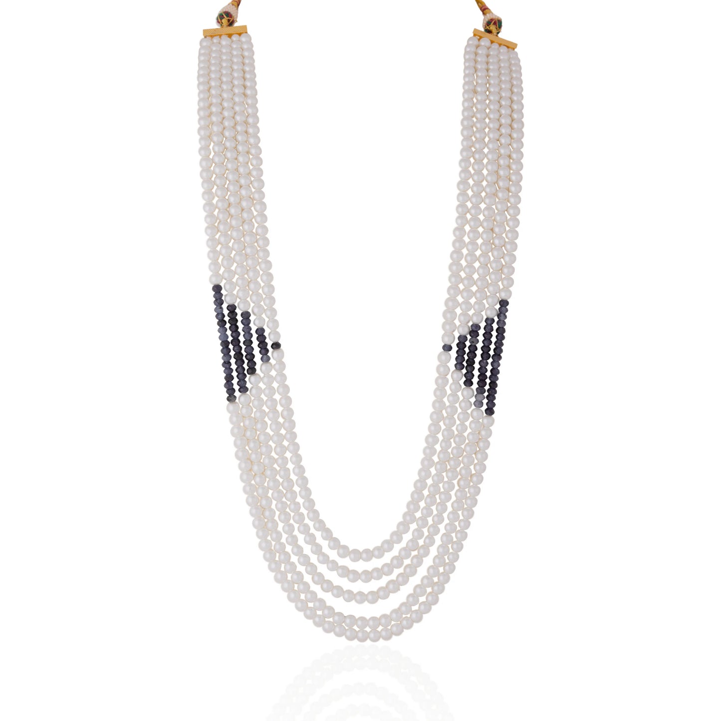 White pearl Blue Beaded Traditional wear maala for Women