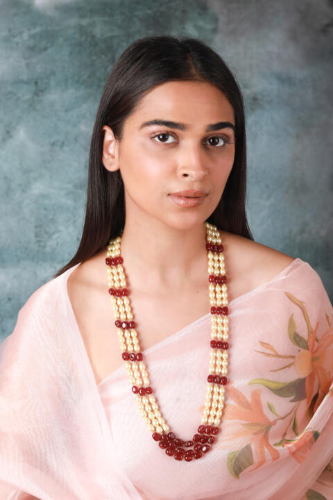 Gold Plated Beaded Traditional Fnacy Maala for women