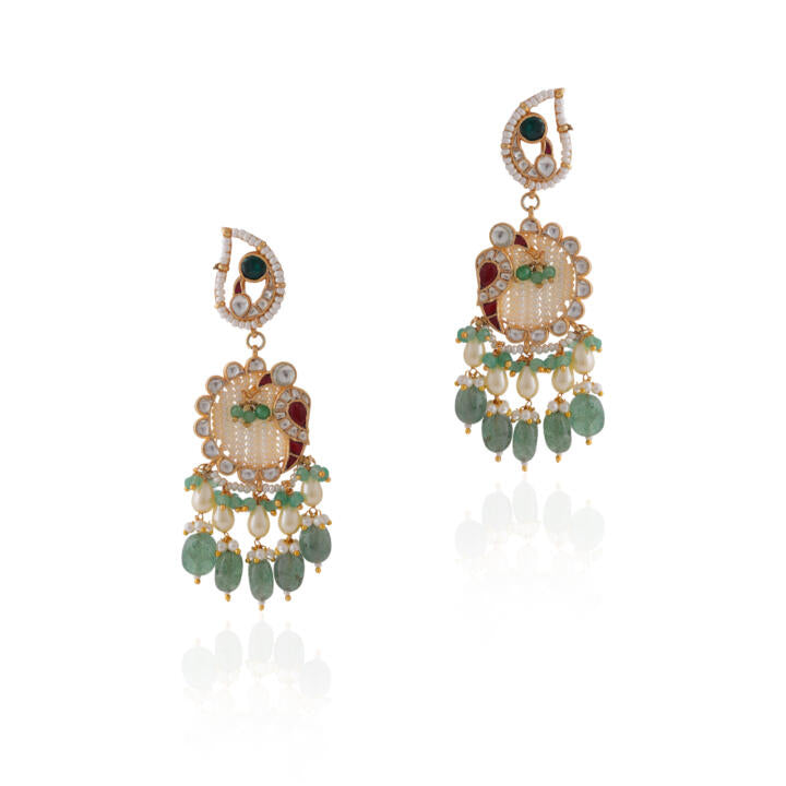 Designer Matt finish peacock choker set