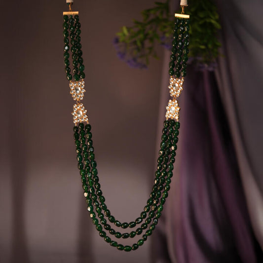 Emerald green beads maala