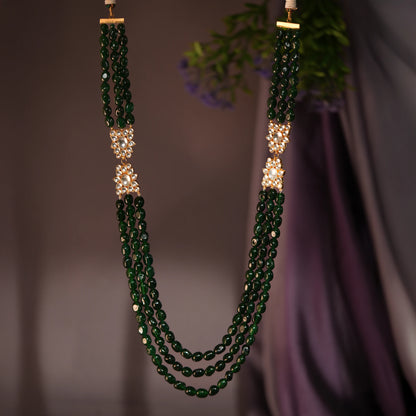 Emerald green beads maala