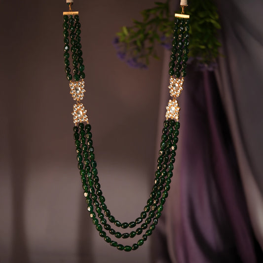 Emerald green beads maala