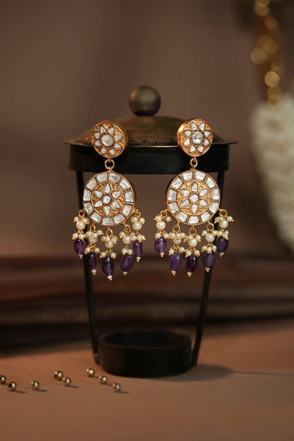 Royal heritage jadtar ensemble purple drop Necklace set