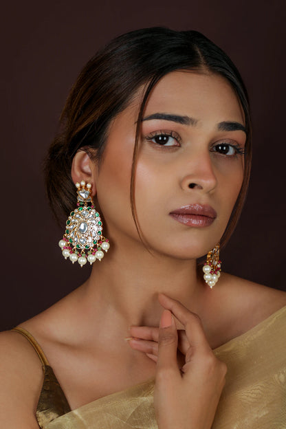 Traditional Indian Jadau Bridal Choker Jewellery Set