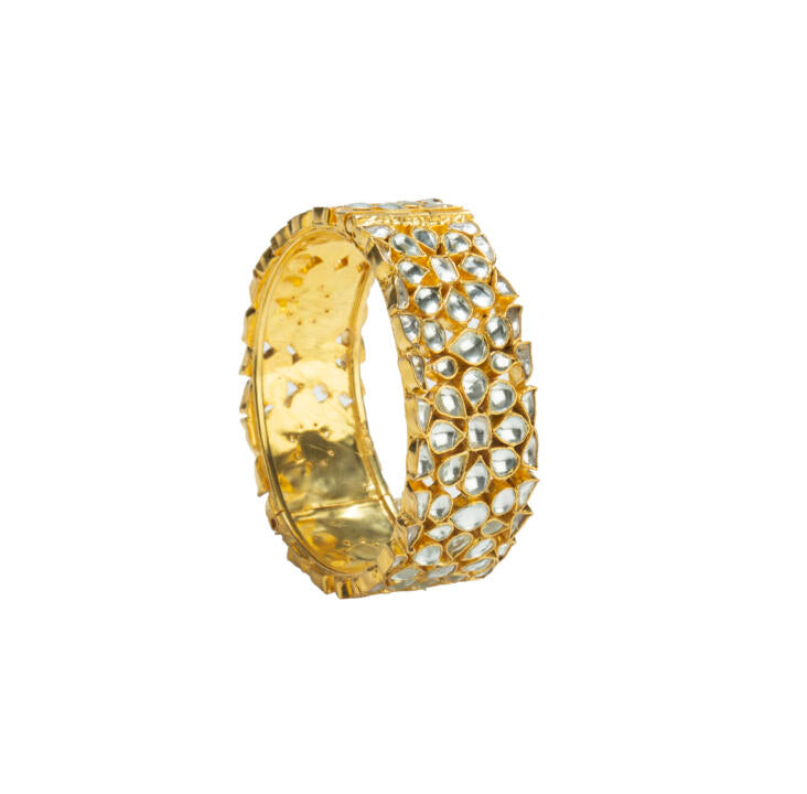 Floral White Stone Bangle
