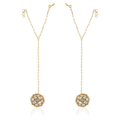 Delicate Hathful With Mother Of Pearl Of Stones And A Little Touch Of Pastel Green