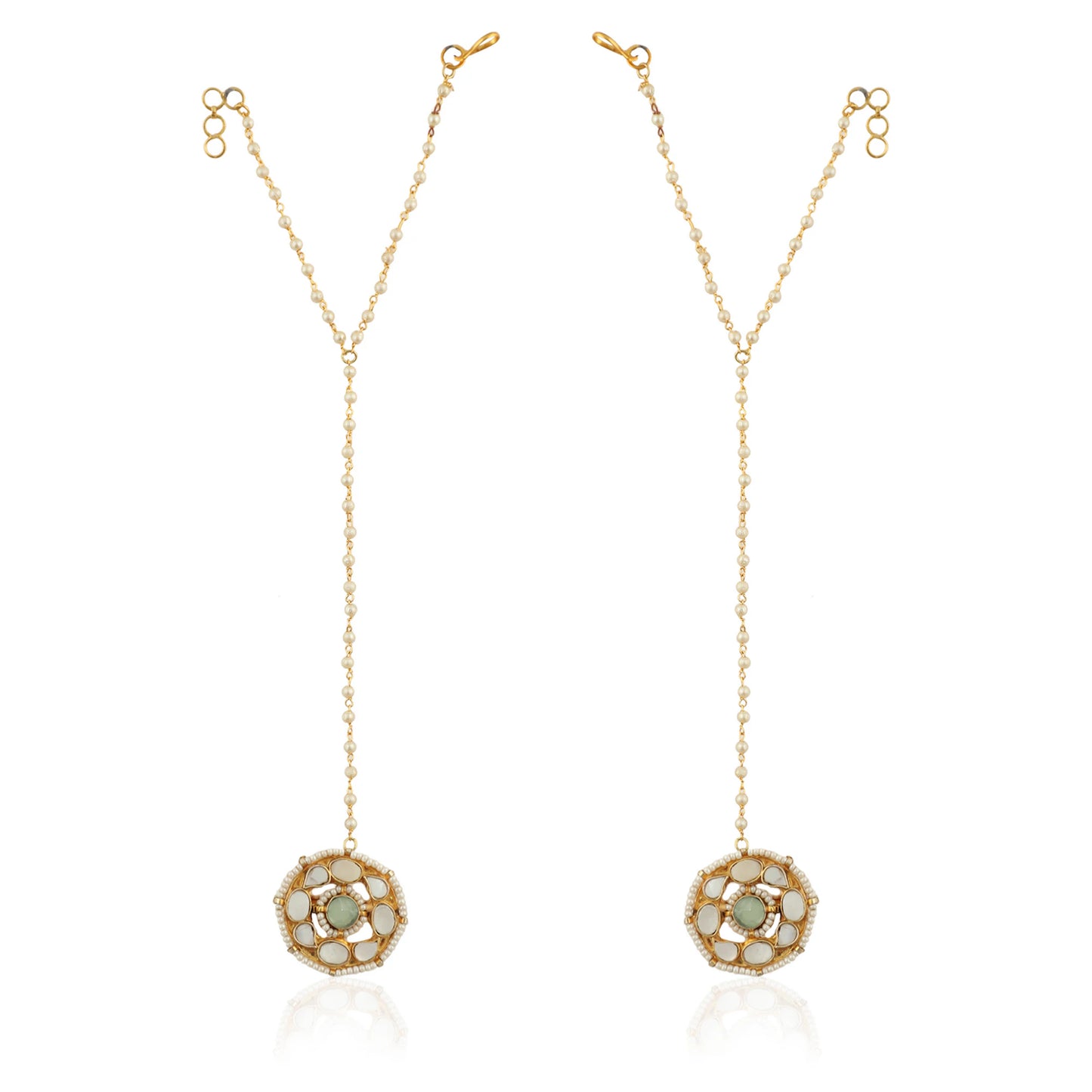 Delicate Hathful With Mother Of Pearl Of Stones And A Little Touch Of Pastel Green