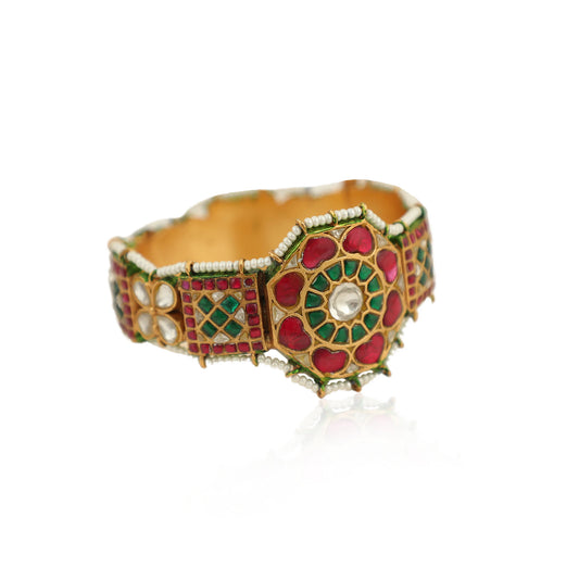 Rajwadi Kadaa With Traditional Mina Work And Floral Design (Single)