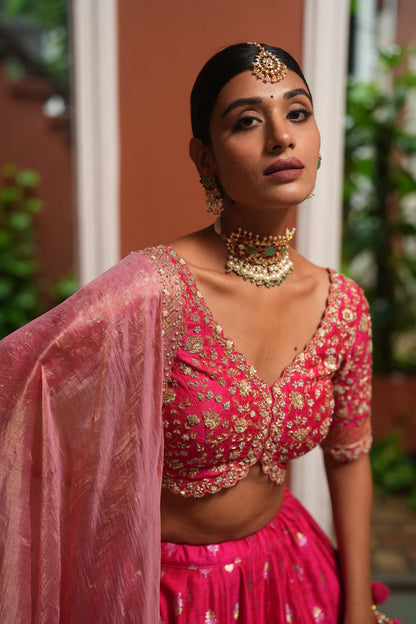 Pink And Green Meena Work Bangles (Single Pc)