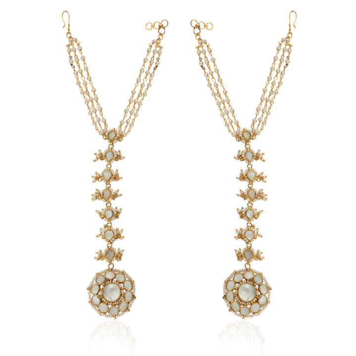 Floral Traditional Hathful In Mother Of Pearl (Pair)