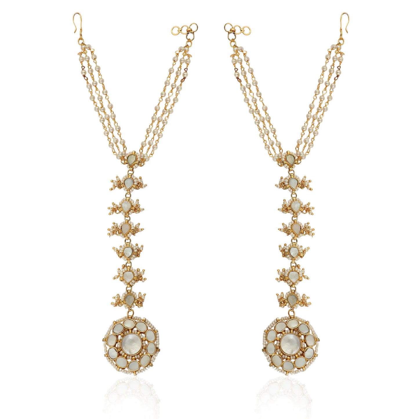 Floral Traditional Hathful In Mother Of Pearl (Pair)