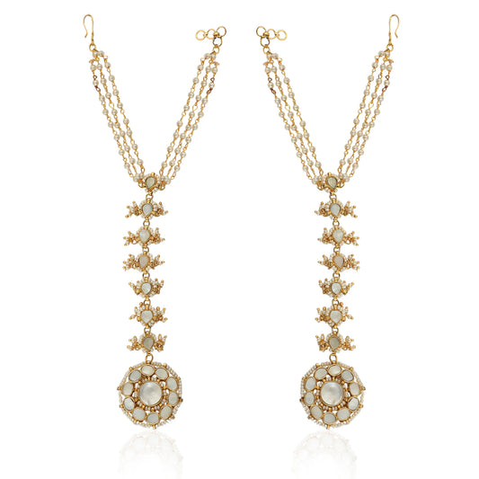 Floral Traditional Hathful In Mother Of Pearl (Pair)