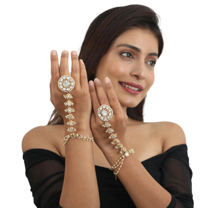 Floral Traditional Hathful In Mother Of Pearl (Pair)